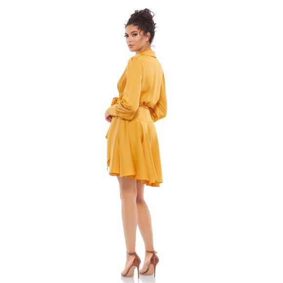 MAC DUGGAL SHORT WRAP DRESS - Picture 2 of 9